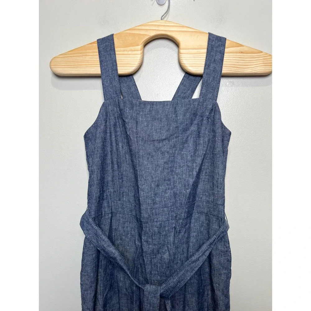 Banana Republic Blue Linen Blend Wide Leg Jumpsuit Size 10‎ NWT